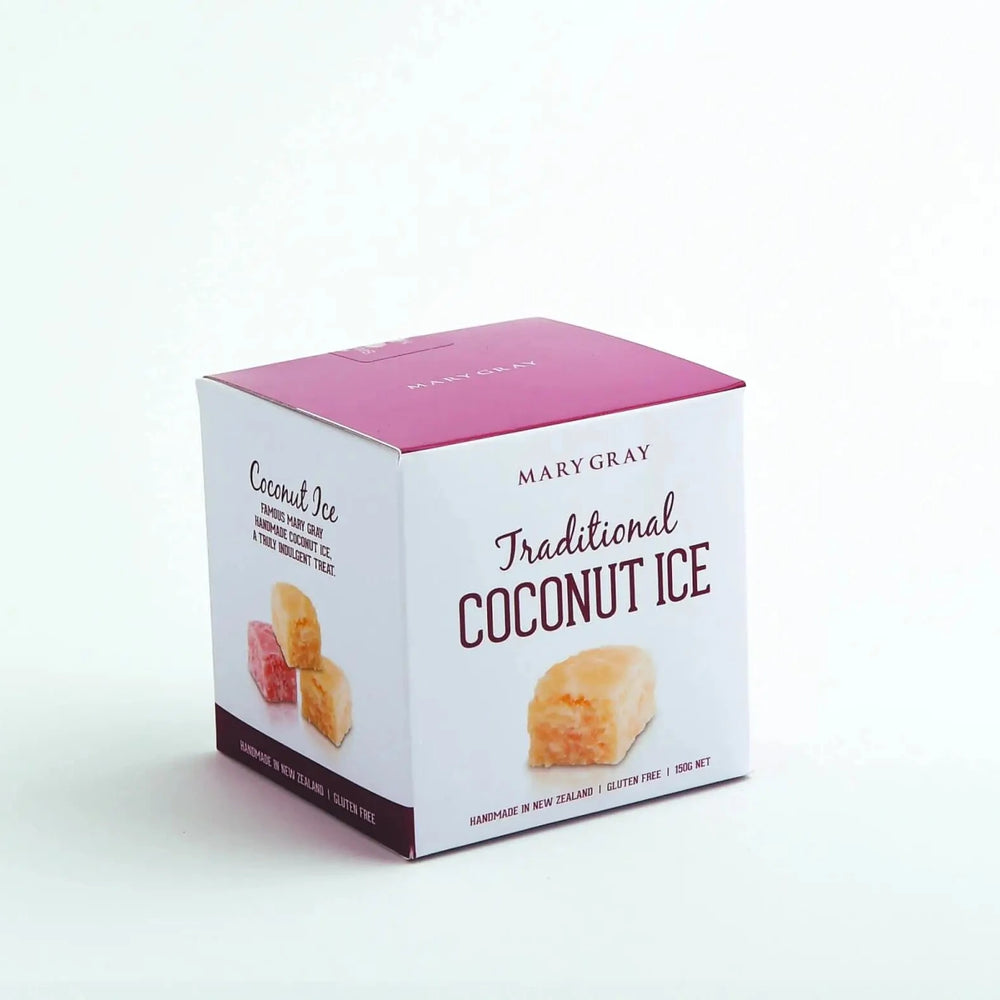 Box of Mary Gray Traditional Coconut Ice on a white background